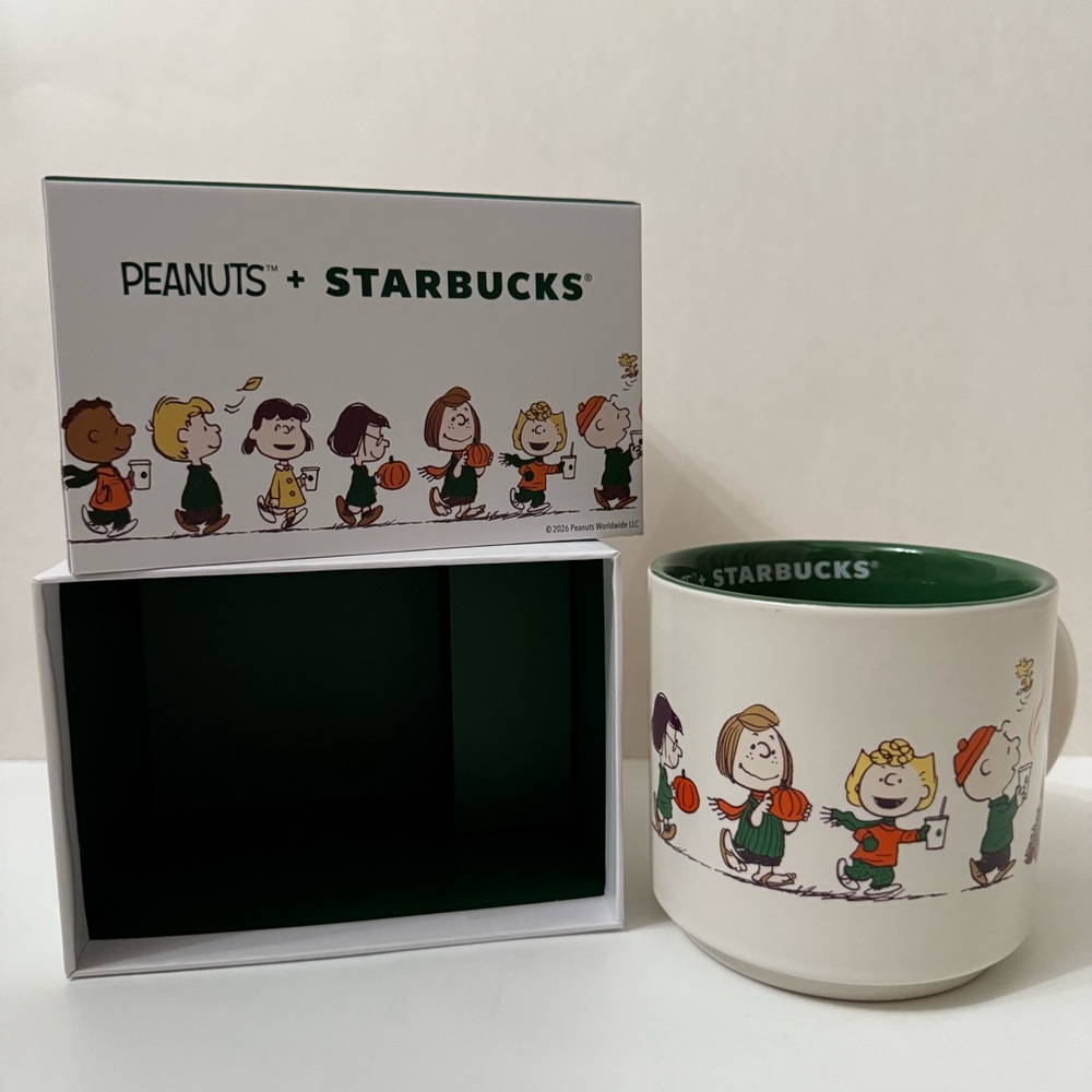Peanuts + Starbucks Snoopy and Friends Ceramic Mug 14oz NEW